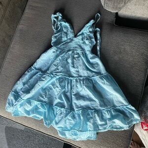 Chic Sky Blue Mini Dress